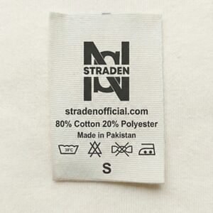 custom cotton care labels with printed wash instructions for garments