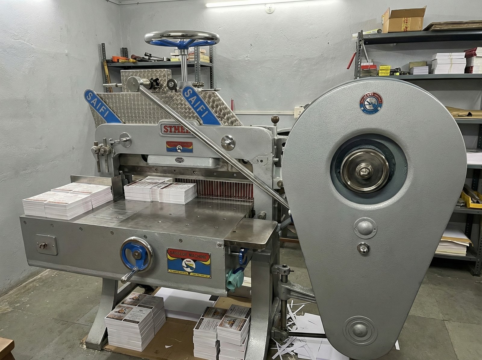 Paper cutting machine at Malik Art printing press Sialkot