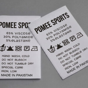 Printed Satin Care Labels for Garments,