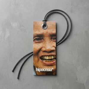 Premium garment hang tag printed on 300 gsm art card with matt lamination, eyelet and string