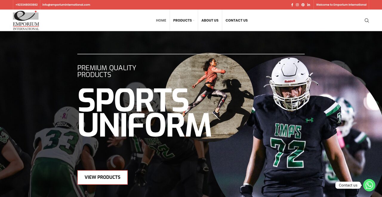 Emporium International — international trading WordPress website built by Malik Art Sialkot