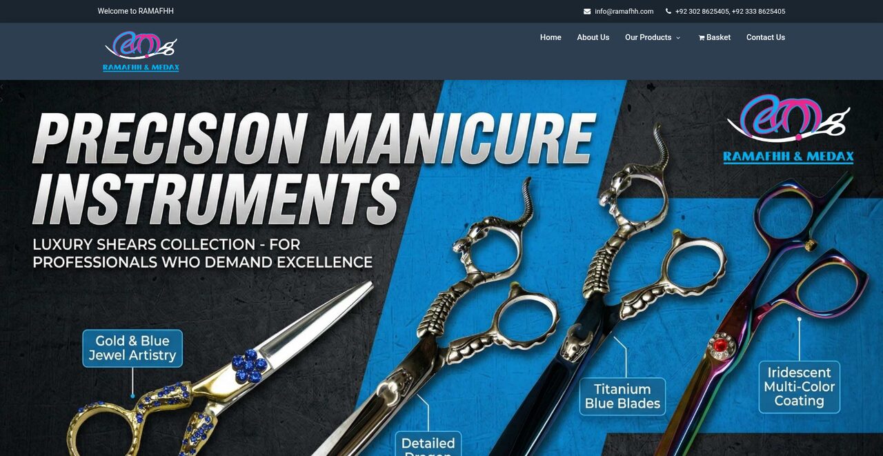 Rama FHH — business catalog custom PHP website built by Malik Art Sialkot