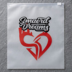 Custom printed zipper bag Pakistan - Smaerd Dreams brand resealable plastic bag with logo printing by Malik Art Press Sialkot