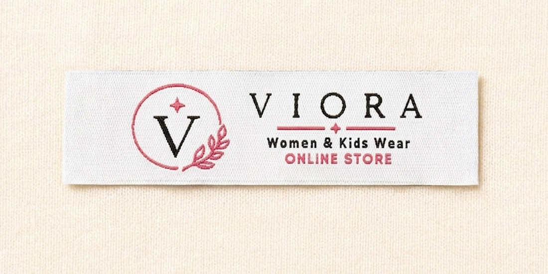 Custom woven label for clothing brand by Malik Art