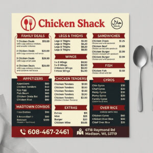 Professional Food Menu Printing Services in Sialkot | Custom Restaurant Menu Printing