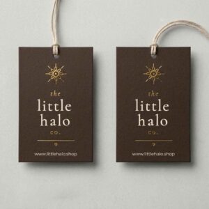 Premium Gold Foil Tag Card for Baby Caps in Pakistan