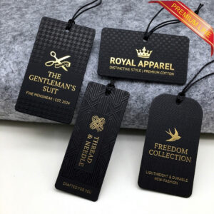 Custom Hang Tags in Pakistan | Matte Black Gold Foil – Malikart