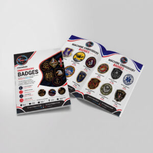 Premium embroidery badges catalogue layout