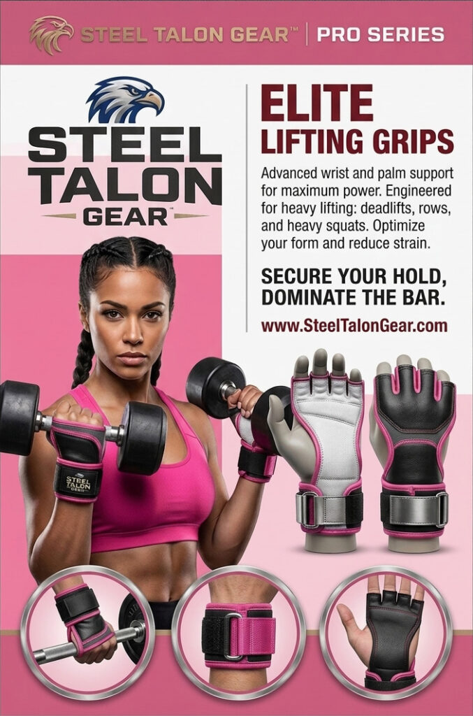 Front: Steel Talon Gear Pro Series Elite Lifting Grips tag card – front cover